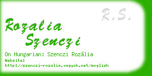 rozalia szenczi business card
