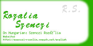 rozalia szenczi business card